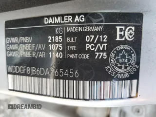 2013 Mercedes-Benz C 350 with VIN WDDGF8JB6DA765456, listed as a Copart auction lot 64912954 with 242,623 mi miles and Salvage title. Bid and sale history available at DreamBid. Image 12.
