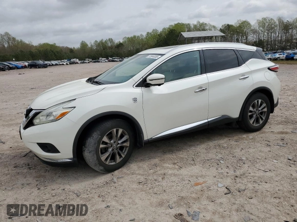 2016 Nissan Murano S with VIN 5N1AZ2MH5GN120150, listed as a Copart auction lot 51844055 with 80,751 mi miles and Salvage Title. Bid and sale history available at DreamBid. Image 1.