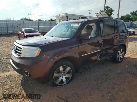 2013 Honda Pilot Touring with VIN 5FNYF4H90DB041747, listed as a Copart auction lot 60034275 with Not provided miles and Salvage title. Bid and sale history available at DreamBid. Image 1.