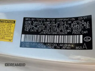 2021 Lexus LC 500h с VIN JTHKPAAY6MA102609, выставлен на аукционе Copart как лот 55470103 с пробегом 12 419 миль миль и . История ставок и продаж доступна на DreamBid. Изображение 13.