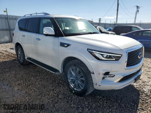2024 Infiniti QX80 LUXE with VIN JN8AZ2AE1R9329139, listed as a Copart auction lot 47217695 with 29,498 mi miles and Clean Title. Bid and sale history available at carsss.com. Image 4.