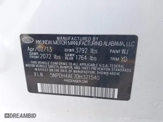2013 Hyundai Elantra GLS with VIN 5NPDH4AE7DH321540, listed as a IAAI auction lot 41777902 with 128,514 mi miles. Bid and sale history available at carsss.com. Image 9.