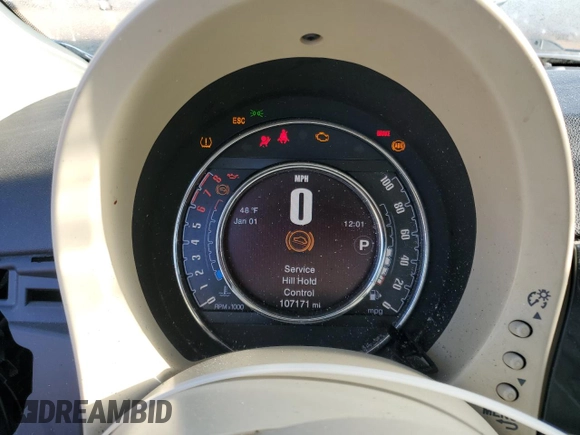 2017 FIAT 500 Pop with VIN 3C3CFFLR6HT594220, listed as a Copart auction lot 52114185 with 107,171 mi miles and Salvage title. Bid and sale history available at DreamBid. Image 9.