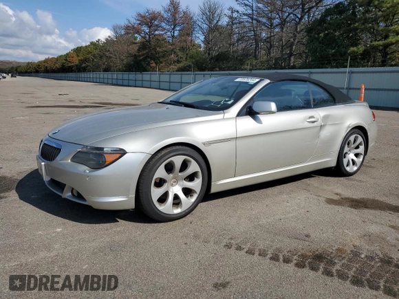 2007 BMW 6 Series 650i with VIN WBAEK13507CN84404, listed as a Copart auction lot 73525244 with 156,497 mi miles and Salvage Title. Bid and sale history available at DreamBid. Image 1.