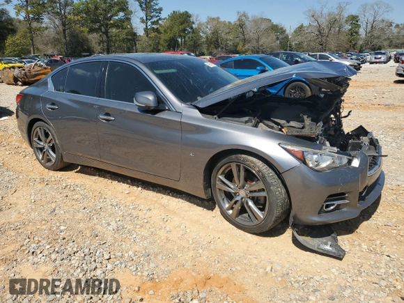 2015 Infiniti Q50 Premium with VIN JN1BV7APXFM348648, listed as a Copart auction lot 48881825 with 163,955 mi miles and Salvage Title. Bid and sale history available at carsss.com. Image 4.