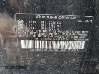 2019 Subaru Legacy Premium with VIN 4S3BNAF64K3023584, listed as a Copart auction lot 52633785 with 98,313 mi miles and Salvage Title. Bid and sale history available at carsss.com. Image 12.