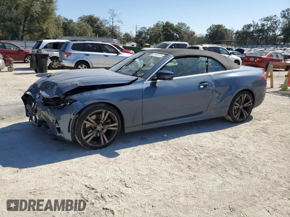 2024 BMW 4 Series 430i z VIN WBA23AT09RCP53441, wystawiony jako Copart lot #44187675 z przebiegiem 9 297 mil mil oraz Szkoda całkowita • Salvage title. Historia ofert i sprzedaży dostępna na DreamBid. Obrazek 1.