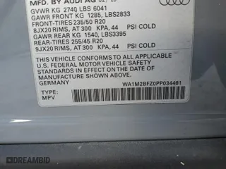 2023 Audi Q4 e-tron Prestige with VIN WA1M2BFZ0PP034481, listed as a Copart auction lot 77006314 with 0 mi miles and Salvage Title. Bid and sale history available at carsss.com. Image 14.
