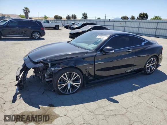 2017 Infiniti Q60 Sport with VIN JN1EV7EK7HM363963, listed as a Copart auction lot 57836545 with 117,785 mi miles and Salvage title. Bid and sale history available at DreamBid. Image 1.