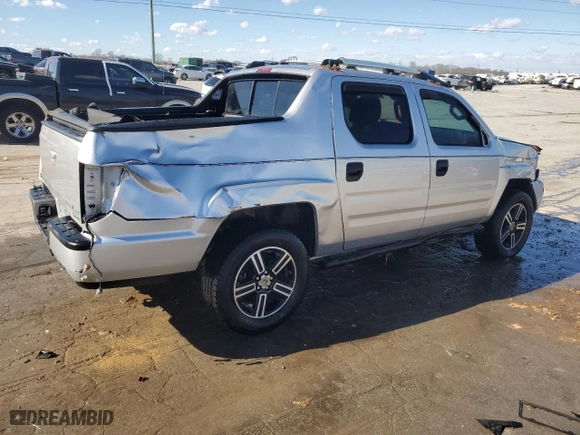 2013 Honda Ridgeline Sport with VIN 5FPYK1F78DB010653, listed as a Copart auction lot 47284465 with 165,528 mi miles and Salvage Title. Bid and sale history available at carsss.com. Image 3.