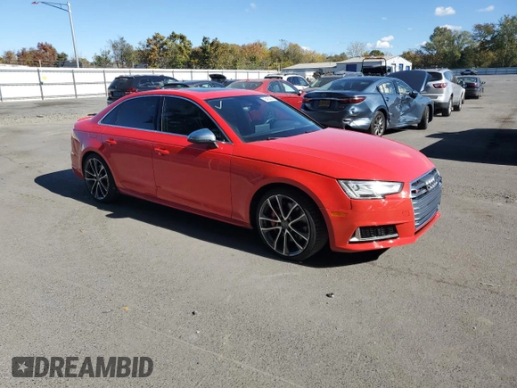 2018 Audi S4 Prestige with VIN WAUC4AF44JA002599, listed as a Copart auction lot 76480454 with 67,325 mi miles and Salvage Title. Bid and sale history available at carsss.com. Image 4.