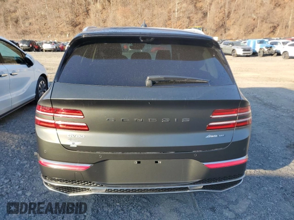 2025 Genesis GV80 Prestige with VIN KMUHEESC7SU212962, listed as a Copart auction lot 83525284 with 121 mi miles and Salvage Title. Bid and sale history available at DreamBid. Image 6.