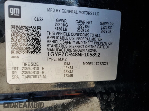 2022 Cadillac XT4 FWD Premium Luxury с VIN 1GYFZCR48NF105892, выставлен на аукционе Copart как лот 76684034 с пробегом 44 400 миль миль и Списание • Salvage title. История ставок и продаж доступна на DreamBid. Изображение 13.