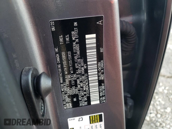 2022 Lexus RX 350 F Sport с VIN 2T2SZMDA7NC351733, выставлен на аукционе Copart как лот 80992244 с пробегом 46 938 миль миль и Списание • Salvage title. История ставок и продаж доступна на DreamBid. Изображение 12.