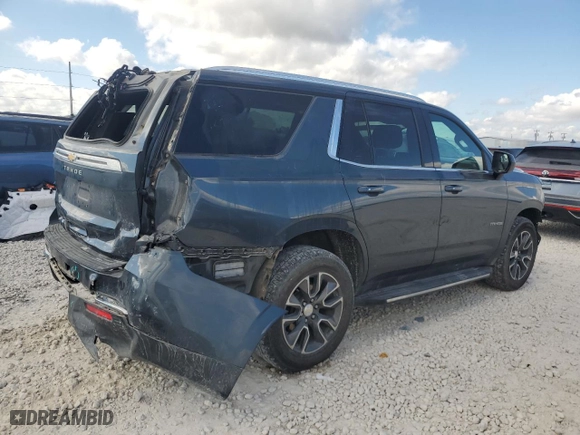 2021 Chevrolet Tahoe LS with VIN 1GNSCMED7MR413335, listed as a Copart auction lot 72067984 with 47,795 mi miles and Salvage Title. Bid and sale history available at carsss.com. Image 3.