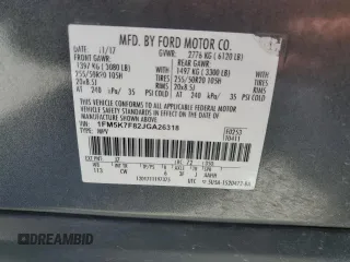 2018 Ford Explorer Limited with VIN 1FM5K7F82JGA26318, listed as a Copart auction lot 49865765 with 115,533 mi miles and Salvage Title. Bid and sale history available at carsss.com. Image 14.