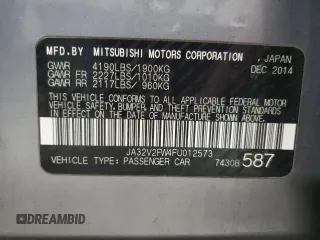 2015 Mitsubishi Lancer SE with VIN JA32V2FW4FU012573, listed as a Copart auction lot 49073405 with 71,224 mi miles and Salvage Title. Bid and sale history available at carsss.com. Image 12.