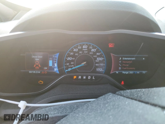 2017 Ford C-Max Energi Titanium with VIN 1FADP5FU3HL100162, listed as a Copart auction lot 62910724 with 68,736 mi miles and Salvage Title. Bid and sale history available at carsss.com. Image 9.
