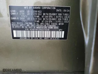 2024 Subaru Outback Premium with VIN 4S4BTAFC5R3273238, listed as a Copart auction lot 52047125 with 21,961 mi miles and Salvage Title. Bid and sale history available at carsss.com. Image 13.