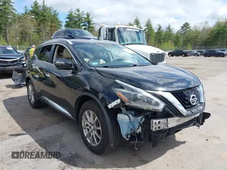 2018 Nissan Murano SV with VIN 5N1AZ2MH6JN172555, listed as a IAAI auction lot 42180105 with 150,729 mi miles and . Bid and sale history available at DreamBid. Image 1.