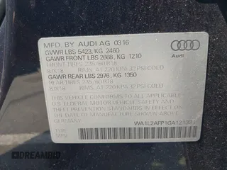 2016 Audi Q5 Premium Plus z VIN WA1L2AFP1GA121331, wystawiony jako IAAI lot #42416800 z przebiegiem 100 147 mil mil oraz . Historia ofert i sprzedaży dostępna na DreamBid. Obrazek 9.