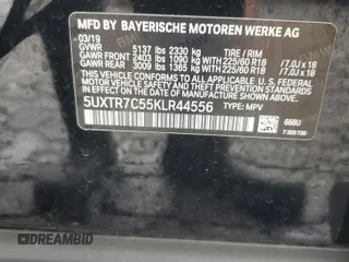 2019 BMW X3 sDrive30i with VIN 5UXTR7C55KLR44556, listed as a Copart auction lot 55632405 with 95,330 mi miles and Clean Title. Bid and sale history available at DreamBid. Image 13.