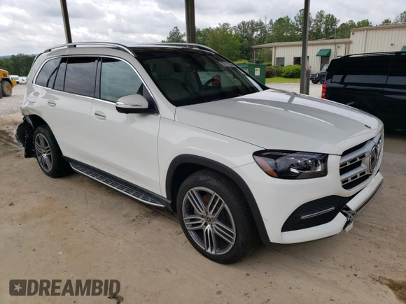 2022 Mercedes-Benz GLS 450 with VIN 4JGFF5KEXNA801997, listed as a Copart auction lot 57117054 with 11,621 mi miles and . Bid and sale history available at DreamBid. Image 4.