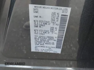 2013 Nissan Pathfinder SV with VIN 5N1AR2MM8DC611266, listed as a IAAI auction lot 42497311 with 120,191 mi miles and . Bid and sale history available at DreamBid. Image 9.