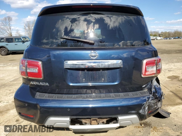 2017 Nissan Armada SV with VIN JN8AY2NC0H9503180, listed as a Copart auction lot 52064385 with Not Provided miles and Salvage Title. Bid and sale history available at DreamBid. Image 6.