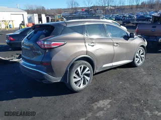 2015 Nissan Murano SL with VIN 5N1AZ2MH7FN207837, listed as a IAAI auction lot 41649300 with 228,418 mi miles. Bid and sale history available at carsss.com. Image 4.