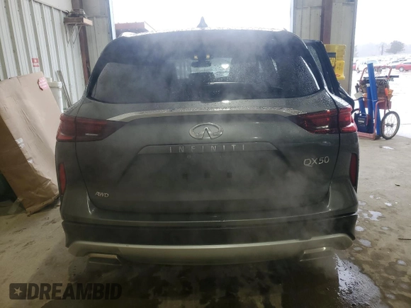 2022 Infiniti QX50 Essential with VIN 3PCAJ5CB9NF105544, listed as a Copart auction lot 39378973 with 10,245 mi miles and . Bid and sale history available at DreamBid. Image 6.