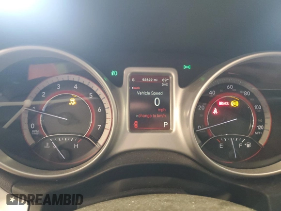 2017 Dodge Journey GT with VIN 3C4PDDEG8HT623879, listed as a Copart auction lot 57752175 with 92,822 mi miles and Salvage title. Bid and sale history available at DreamBid. Image 9.