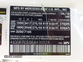 2014 Mercedes-Benz GL-Class GL 450 with VIN 4JGDF7CE5EA430524, listed as a IAAI auction lot 42020941 with 84,544 mi miles. Bid and sale history available at carsss.com. Image 9.