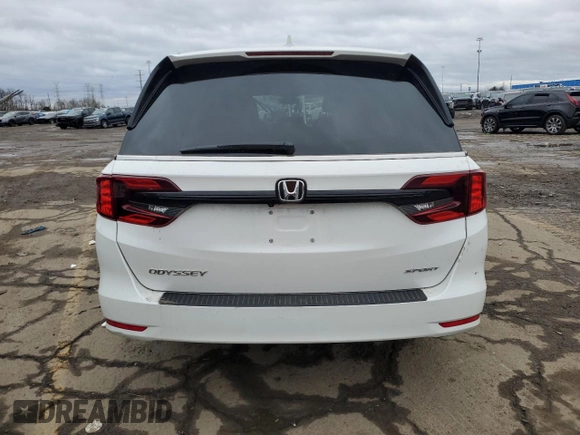 2023 Honda Odyssey Sport with VIN 5FNRL6H75PB076828, listed as a Copart auction lot 81777114 with 8,295 mi miles and Salvage Title. Bid and sale history available at carsss.com. Image 6.
