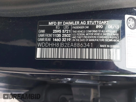 2014 Mercedes-Benz E 350 Luxury with VIN WDDHH8JB2EA886341, listed as a IAAI auction lot 42076525 with 208,933 mi miles and . Bid and sale history available at DreamBid. Image 9.