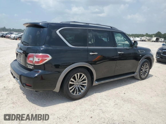 2018 Nissan Armada Platinum with VIN JN8AY2NF7J9333397, listed as a Copart auction lot 61851004 with 134,845 mi miles and Clean Title. Bid and sale history available at carsss.com. Image 3.