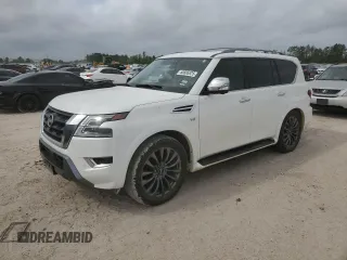 2021 Nissan Armada Platinum with VIN JN8AY2DBXM9791048, listed as a Copart auction lot 50686825 with 129,657 mi miles and Clean title. Bid and sale history available at DreamBid. Image 1.
