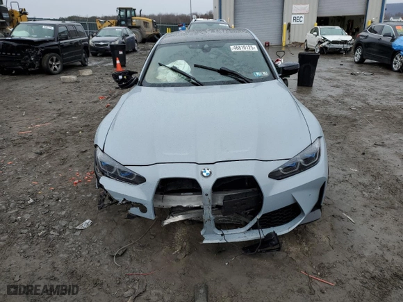 2023 BMW M3 Competition xDrive with VIN WBS43AY02PFP75791, listed as a Copart auction lot 46810125 with 0 mi miles and Salvage Title. Bid and sale history available at carsss.com. Image 5.