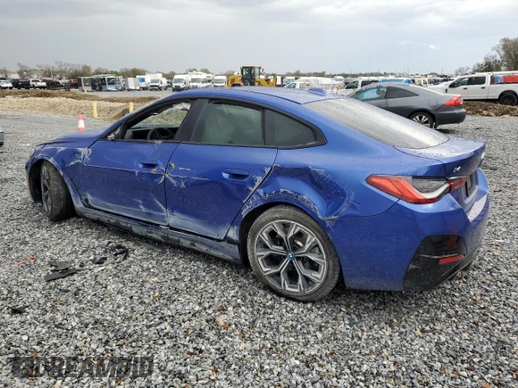 2024 BMW i4 M50 z VIN WBY33AW00RFS45178, wystawiony jako Copart lot #46379085 z przebiegiem Nie podano mil oraz Nie do naprawy • Non repairable. Historia ofert i sprzedaży dostępna na DreamBid. Obrazek 2.
