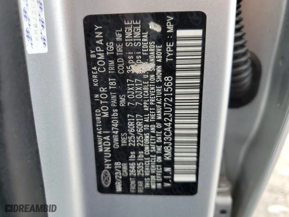 2018 Hyundai Tucson SEL with VIN KM8J3CA42JU721568, listed as a Copart auction lot 43438935 with 106,581 mi miles and Salvage Title. Bid and sale history available at carsss.com. Image 16.