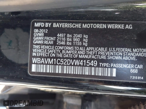 2013 BMW X1 28i z VIN WBAVM1C52DVW41549, wystawiony jako IAAI lot #42207042 z przebiegiem 74 689 mil mil oraz . Historia ofert i sprzedaży dostępna na DreamBid. Obrazek 9.