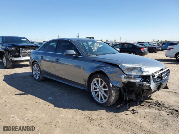 2015 Audi A4 Premium Plus with VIN WAUFFAFL0FN021276, listed as a Copart auction lot 46272565 with 120,100 mi miles and Salvage Title. Bid and sale history available at carsss.com. Image 4.