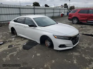2022 Honda Accord Sedan Sport SE with VIN 1HGCV1F43NA055737, listed as a Copart auction lot 43815695 with 0 mi miles and Salvage Title. Bid and sale history available at carsss.com. Image 4.