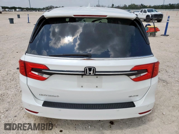 2022 Honda Odyssey Elite with VIN 5FNRL6H95NB066055, listed as a Copart auction lot 59258315 with 43,570 mi miles and Salvage title. Bid and sale history available at DreamBid. Image 6.