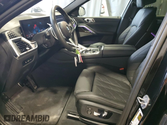 2025 BMW X6 xDrive40i with VIN 5UX33EX00S9W90983, listed as a Copart auction lot 46921935 with 25,566 mi miles and Clean Title. Bid and sale history available at carsss.com. Image 7.