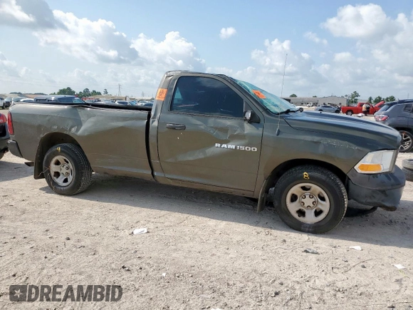 2012 Ram 1500 ST with VIN 3C6JD6DP4CG255194, listed as a Copart auction lot 59782425 with 102,259 mi miles and Salvage title. Bid and sale history available at DreamBid. Image 4.
