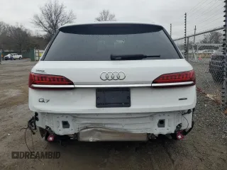 2021 Audi Q7 Premium Plus with VIN WA1LJAF7XMD028322, listed as a Copart auction lot 89302575 with 56,214 mi miles and Salvage title. Bid and sale history available at DreamBid. Image 6.