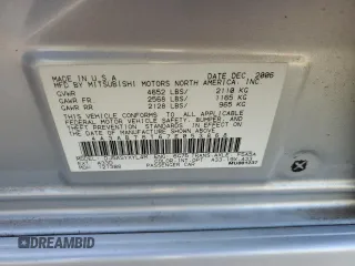 2007 Mitsubishi Galant Ralliart z VIN 4A3AB76T67E053868, wystawiony jako Copart lot #82793264 z przebiegiem 159 001 mil mil oraz Szkoda całkowita • Salvage title. Historia ofert i sprzedaży dostępna na DreamBid. Obrazek 12.