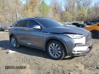 2021 Infiniti QX50 Essential with VIN 3PCAJ5CB8MF103010, listed as a Copart auction lot 52017245 with 49,726 mi miles and Salvage title. Bid and sale history available at DreamBid. Image 4.