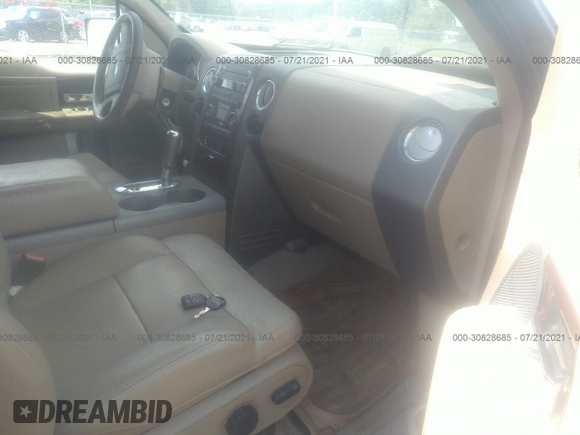 2008 Ford F-150 XLT with VIN 1FTPW14568FA83628, listed as a IAAI auction lot 30828685 with 120,920 mi miles and . Bid and sale history available at DreamBid. Image 5.